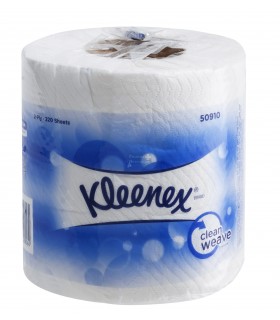 KLEENEX 2-PLY Bathroom Tissue Single Wrapped - Clean Weave Design, 220 Sheets/Roll,10 Rolls/Bag