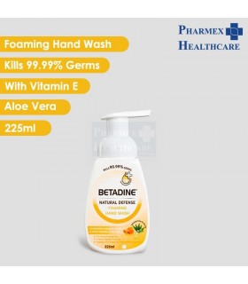 BETADINE Natural Defense Foaming Hand Wash Nourishing Manuka Honey & Moisturising Aloe Vera, 225ml
