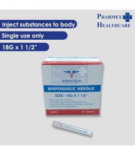 Hospitech Disposable Needle 18G x 1 1/2" 100'S