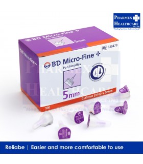 BD Micro-Fine™ + Pen Needles 0.25mm (31G) x 5mm, 100s/Box