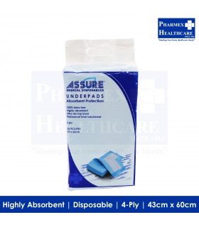 ASSURE Disposable Underpads Brand in Singapore (43cm x 60cm)