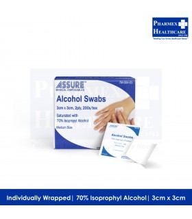 assure alcohol swab 3cmx3cm 200pcs/box sterile