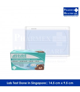 ASSURE Surgical Mask for Child (3-Ply Earloop, Large, 50 Pcs/Box) - comfort fit, breathable