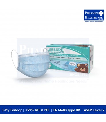 ASSURE Surgical Mask for Child (3-Ply Earloop, Large, 50 Pcs/Box)