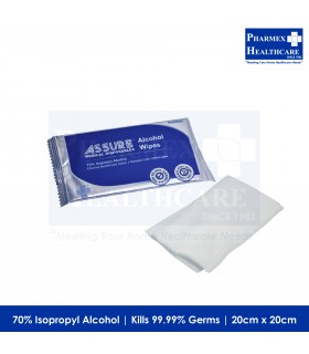 ASSURE Alcohol Wipes, 20x20cm, 100 Pcs/Bag