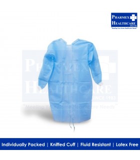 ASSURE Isolation Gown Blue, 115cm x 137cm (fluid resistant, latex free)