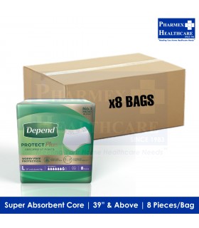 DEPEND Protect Plus Absorbent Pants in Carton (Large Size, 8 bags/ctn)