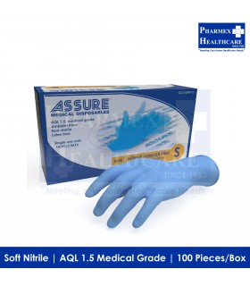 ASSURE Soft Nitrile Examination Gloves Powder-Free (S size) 100 pieces/box