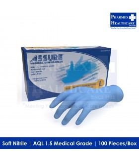 ASSURE Soft Nitrile Examination Gloves Powder-Free (L size) 100 pieces/box