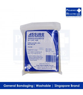 ASSURE Triangular Bandage, 95cm x 95cm x 135cm (Singapore Brand)