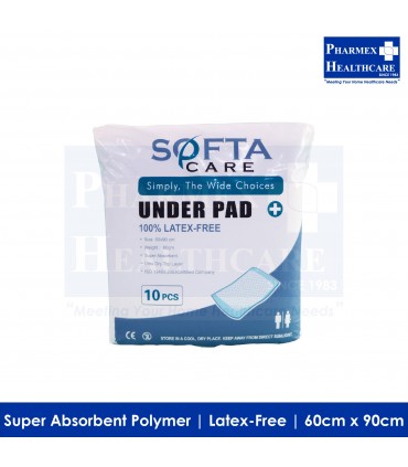 SOFTACARE Underpads (With Super Absorbent Polymer Gel) 60cm x 90cm