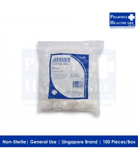 ASSURE Non-Sterile Cotton Balls (100 Pieces/Packet) - Singapore Brand