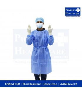 ASSURE General Nursing Gown (AAMI Level 2) Blue Colour - Singapore Brand