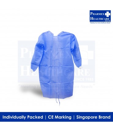 ASSURE General Nursing Gown (AAMI Level 2) Blue Colour - Singapore Brand