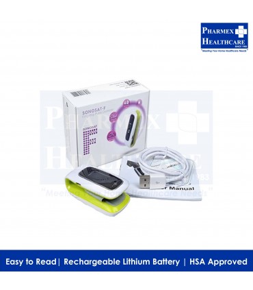SONOSAT-F01LT Bluetooth Finger Pulse Oximeter (CE Certified & HSA Approved)