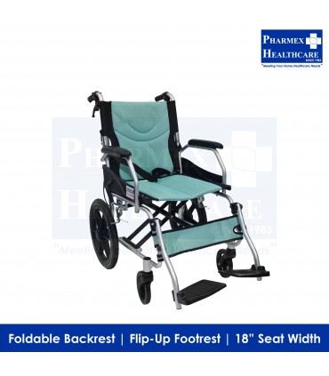 ASSURE REHAB Lightweight Pushchair with Flip-up Footrest, 18" (Singapore Brand)