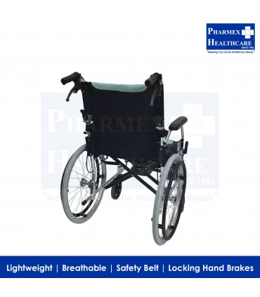 ASSURE REHAB Lightweight Wheelchair with Flip-up Footrest, 18" (Singapore Brand)