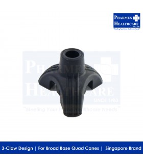 ASSURE REHAB Rubber Tip, 3 Claw Design for Broad Base Quad Cane (Singapore Brand)