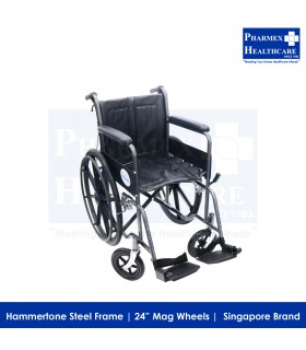 ASSURE REHAB Wheelchair, 18" Heavy Duty, Hammertone, AR-0101 (Singapore Brand)