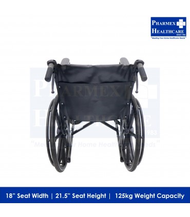 ASSURE REHAB Wheelchair, 18" Heavy Duty, Hammertone, AR-0101 (Singapore Brand)