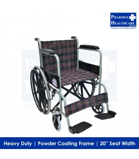 ASSURE REHAB Standard Wheelchair 20" Heavy Duty (Nylon Upholstery) -Singapore Brand