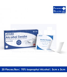 ASSURE Alcohol Swab (3cm x 3cm, Sterile, 20Pcs/Box)