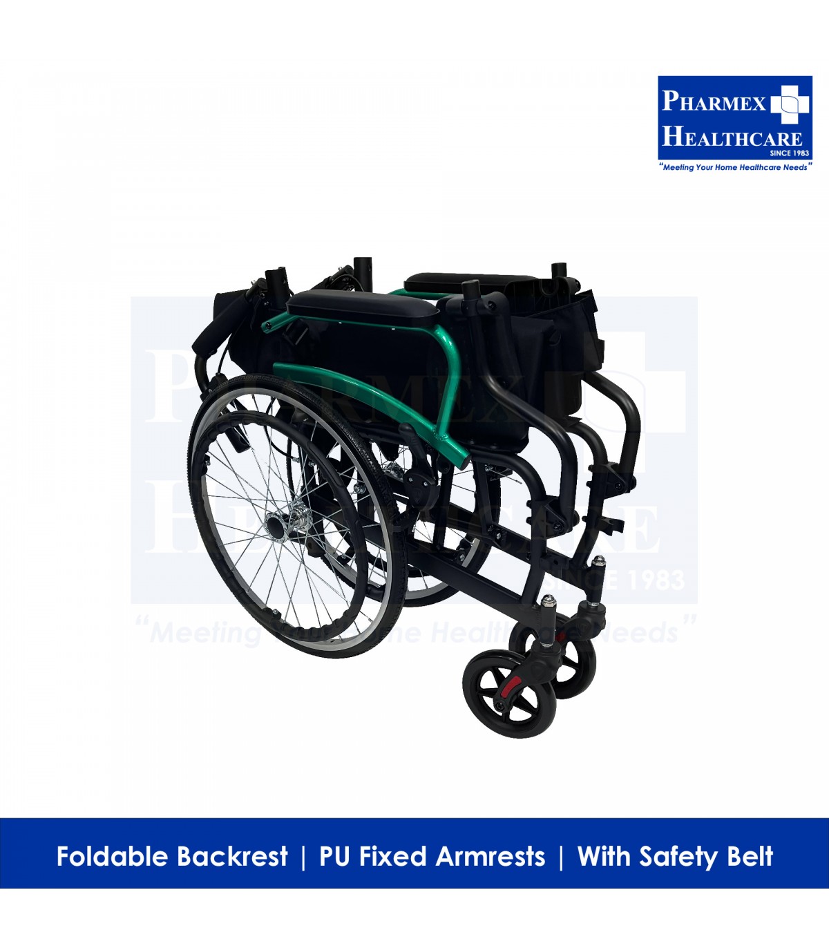 ASSURE REHAB Lightweight Wheelchair with Flipup Footrest 18" Pharmex