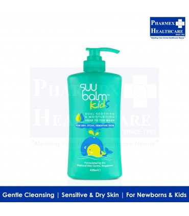 SUU BALM Kids Dual Soothing & Moisturising Head-to-Toe Body Wash (210ml & 420ml)