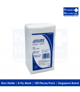 ASSURE Non-Sterile Gauze, 5cm x 5cm, 8-Ply Mesh (Singapore Brand)