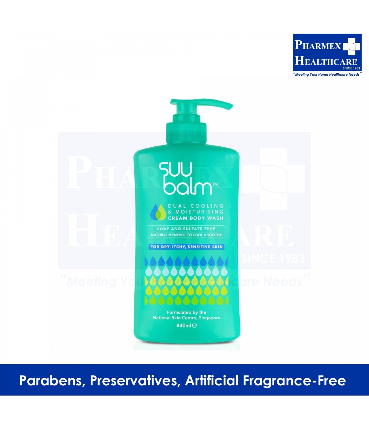 SUU BALM Dual Cooling & Moisturising Cream Body Wash Value Bundle (3x840ml)