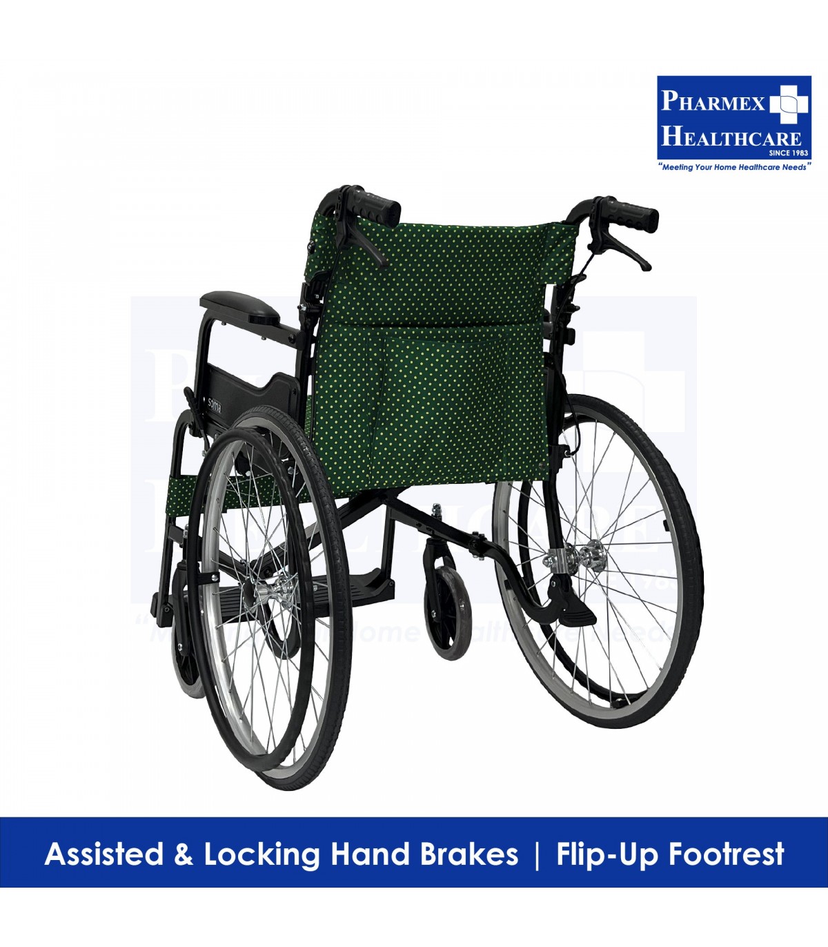 SOMA Standard Wheelchair With Foldable Backrest 18" Pharmex Healthcare
