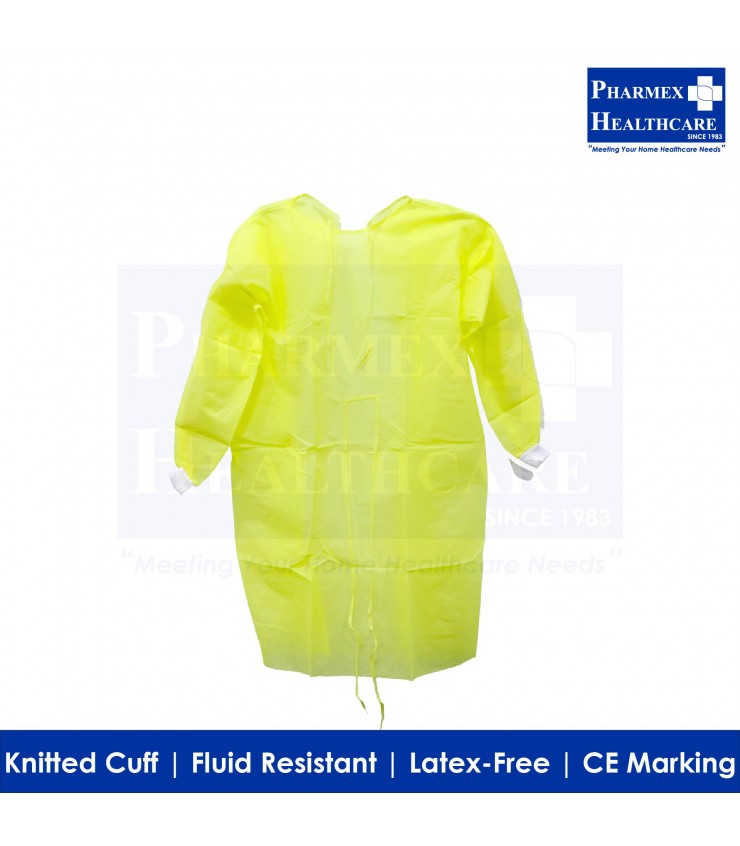 ASSURE Isolation Gown Yellow Pharmex Healthcare