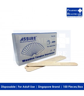 ASSURE Wooden Tongue Depressor (100 Pcs/Box) - Singapore