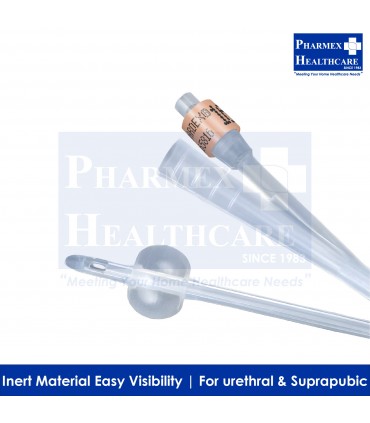 BARDEX All Silicone Foley Catheter, 2 Way, 5ml Balloon, 12pcs/Box