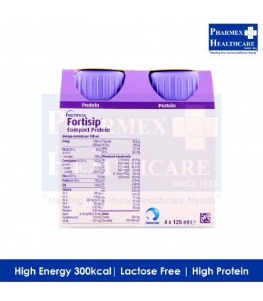 NUTRICIA Fortisip Compact Protein 4 × 125ml (3 Available Flavours)