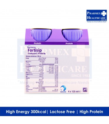 NUTRICIA Fortisip Compact Protein 4 × 125ml (3 Available Flavours)
