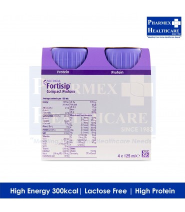 NUTRICIA Fortisip Compact Protein 4 × 125ml (3 Available Flavours)
