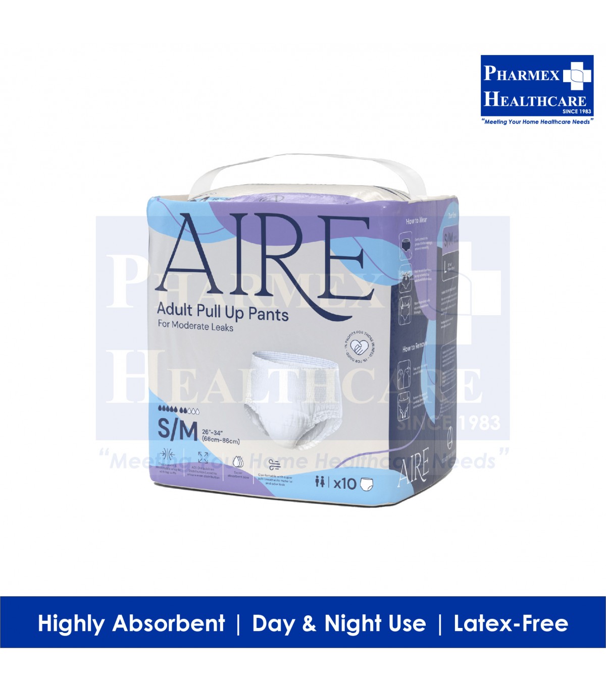 Aire Adult Pull Up Diaper Pants - Highly Absorbent, Comfortable, and  Leak-Proof