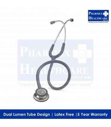 3M Littmann Classic III™ Stethoscope, 5621, Standard-Finish Chestpiece, Gray Tube, 27 "