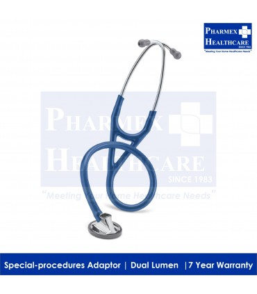 3M™ LITTMANN® MASTER CARDIOLOGY STETHOSCOPE, 2164, STANDARD-FINISH CHESTPIECE, NAVY BLUE TUBE, 27"