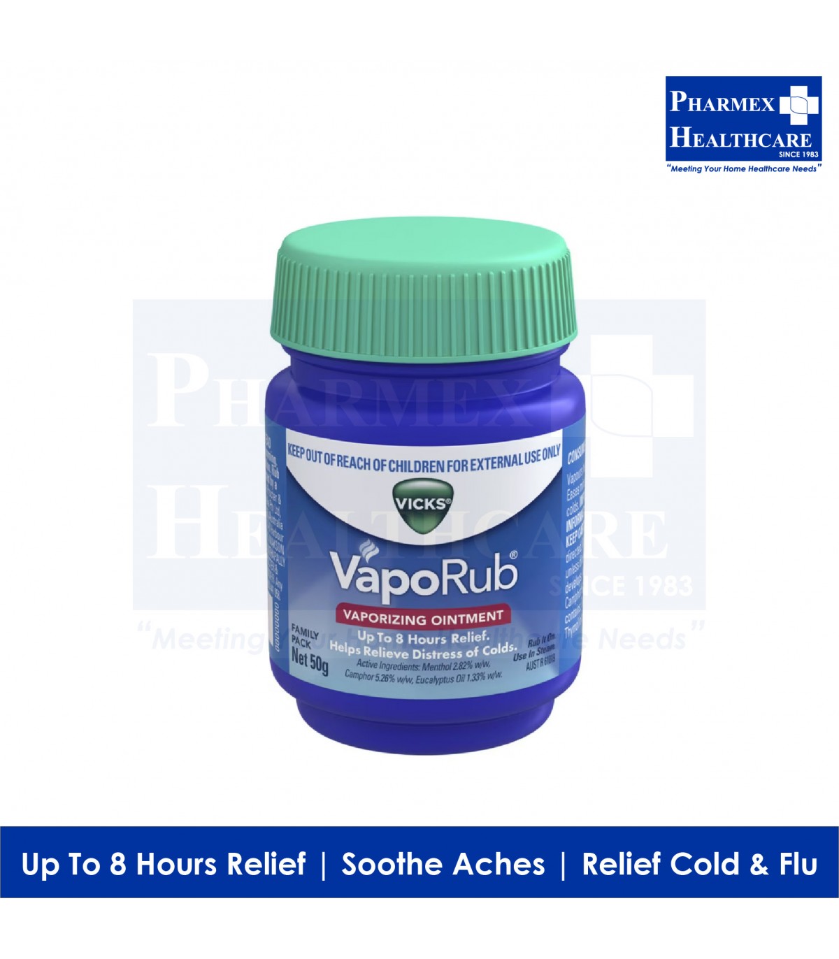 Vicks Vaporub Relief From Cold, Cough, Blocked Nose, Headache & Body Ache  50 gm