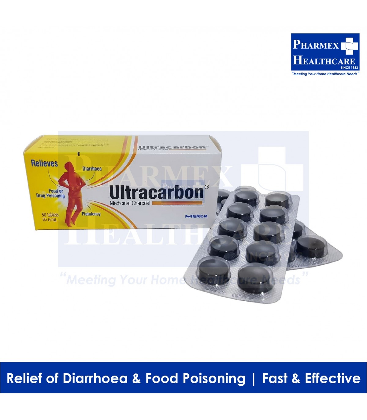 Ultracarbon Medicinal Charcoal Tablets, 250mg