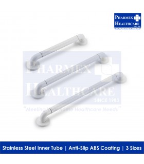 White ABS Nylon-Coated Stainless Steel Grab Bar