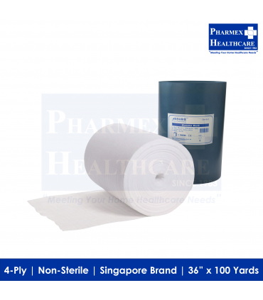 ASSURE Gauze Roll, 36-Inch x 100 Yards, 4-Ply 19 x 15 Mesh, 1 Roll (Singapore Brand)