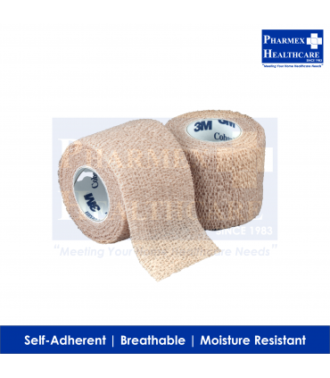 Self Adherent Wrap (3M Coban), 2-Inch x 5 Yards, Per Roll