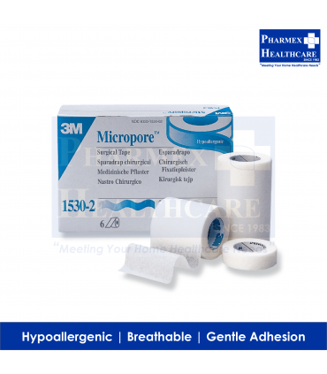 Surgical Tape (3M Micropore), 02-Inch x 9.1m, 3M-1530-2, Per Roll