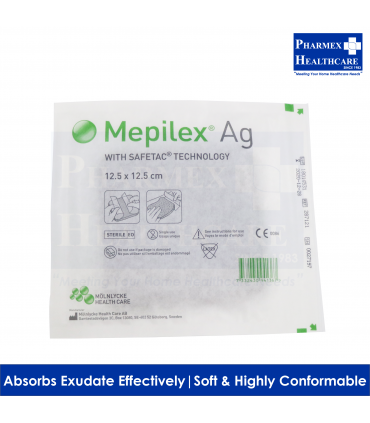 Wound Dressing (Mepilex AG) 12.5x12.5cm, Per Pc