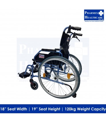 ASSURE REHAB Wheelchair, Aluminium 18", AR0155, DAF, 1 Unit