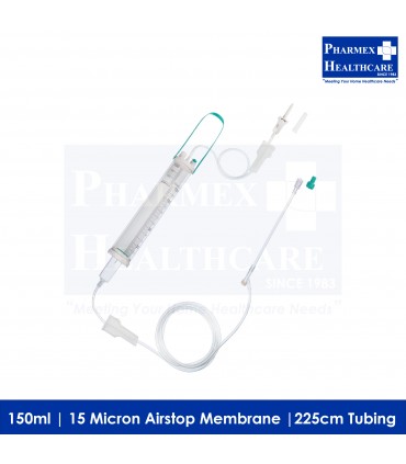 B BRAUN DOSIFIX SAFESET 150ML, 15 MICRON AIRSTOP MEMBRANE, 225CM TUBING, 25 PCE/BOX