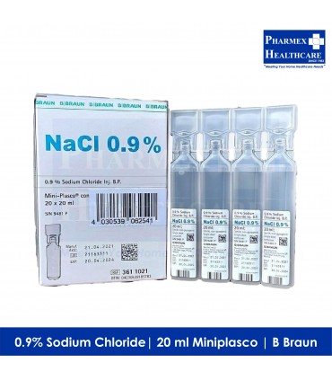 B BRAUN Mini-Plasco® connect, 0.9% Sodium Chloride for Injection, 20ml, 1 Ampoule
